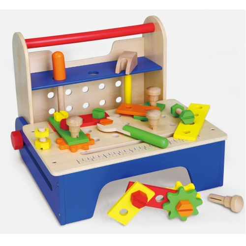 Nueva caja de herramientas de juguetes clásica plegable